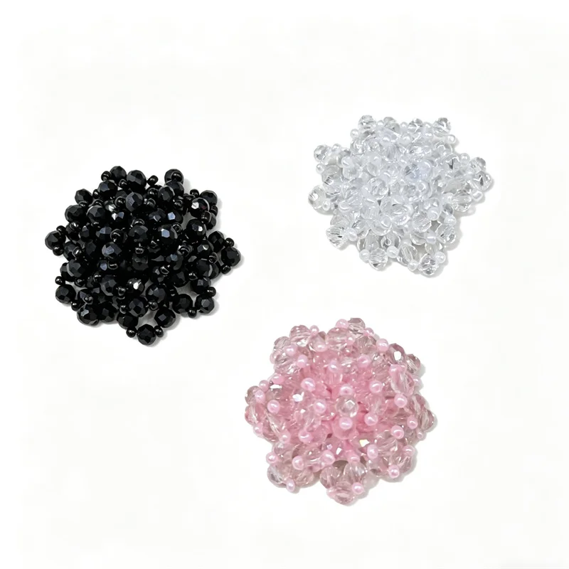 2026-最新-30-ピース-ロットカラーガラスビーズ装飾手作り花の形花柄-diy-ジュエリー衣服ヘアアクセサリー