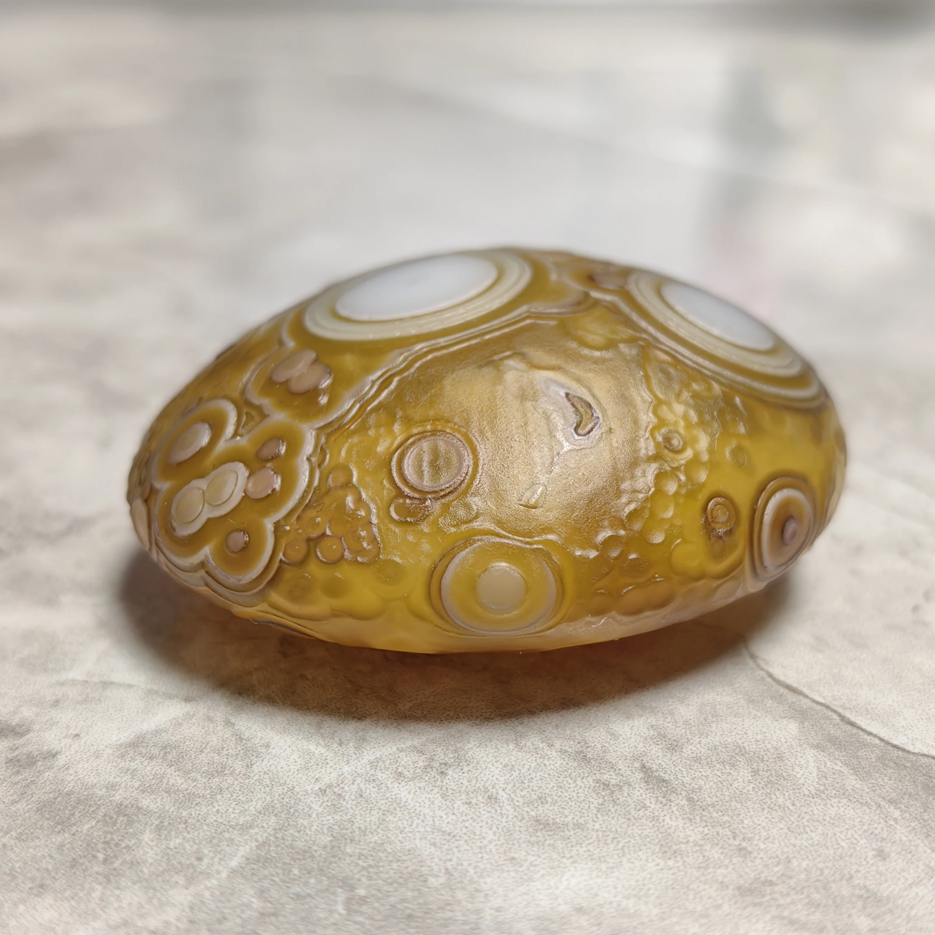 Natural Palm Stones Gobi Crystal Sardonyx Texture Eye Agate for DIY Jewelry Making Home Decor ,Wish Stone Palm Stones - view 5