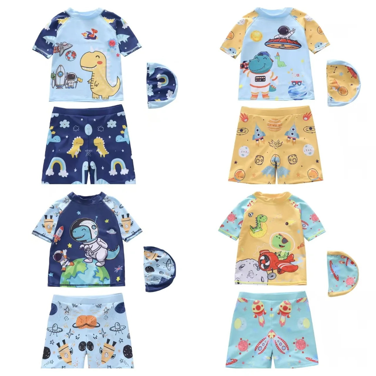 New Boys' Swimsuit Split Three Piece Swimsuit Dinosaur Cartoon Children's Swimsuit