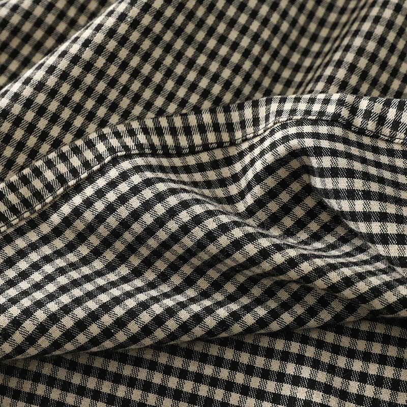 Summer New Plaid f Skirt Women's Midi A-Line Skirt Cotton Linen Material Large Swing Skirt Loose Fit mid Waist Design