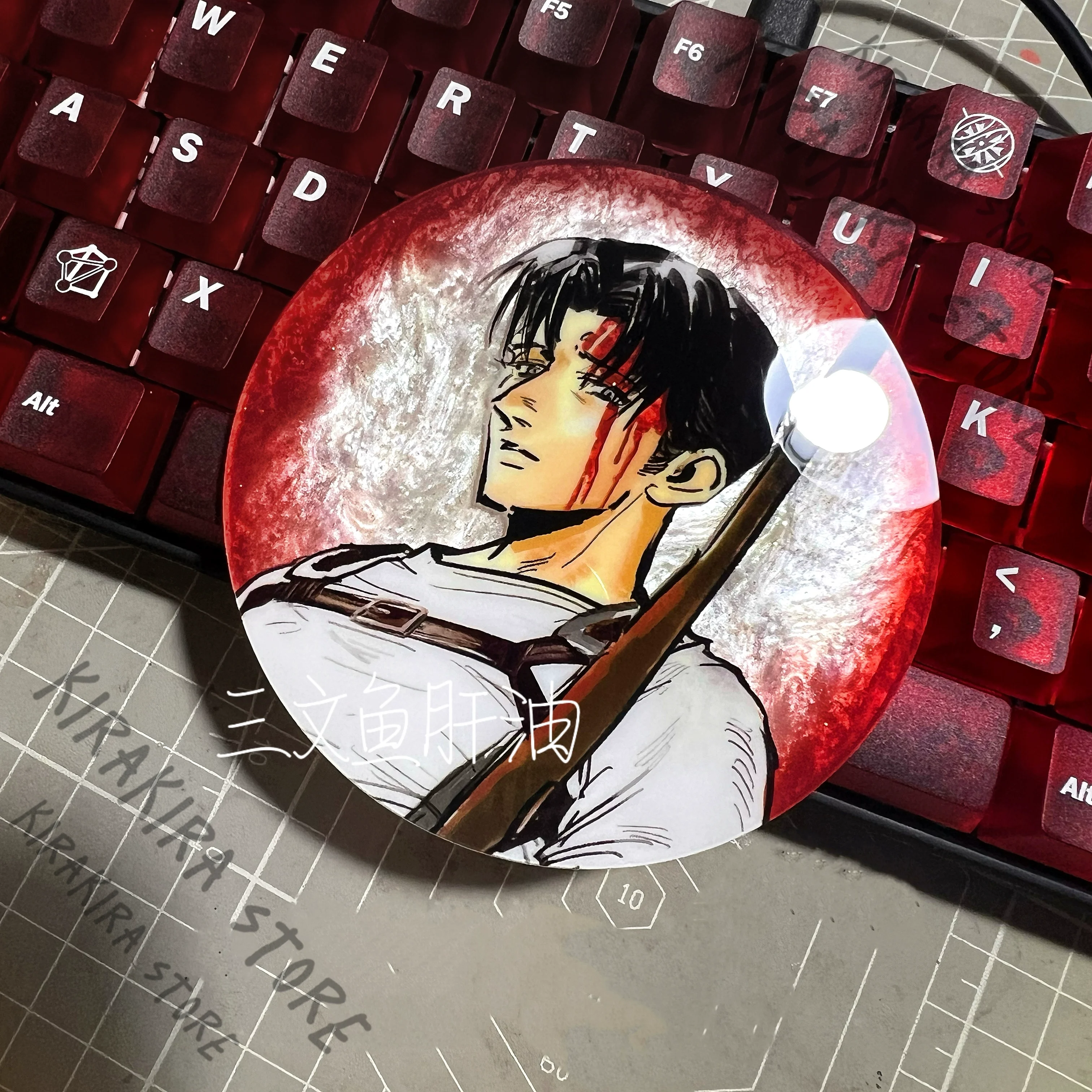 

Attack on Titan Levi Ackerman Maria Glass Acrylic Coaster Anime Cosplay Originality Manga Merchandise Cup Mat Present Pre Sale