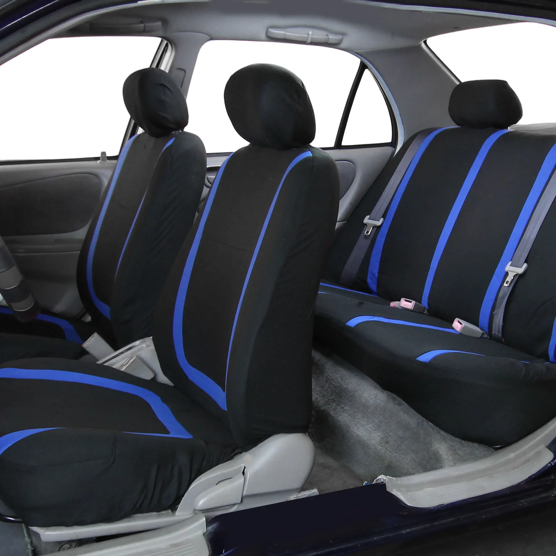 Universal 7 Colors Car New 5 Seats Cover Auto Car Seat Covers Ployester Cushion Full Set Front Rear For Sedans Seat Covers AT MT