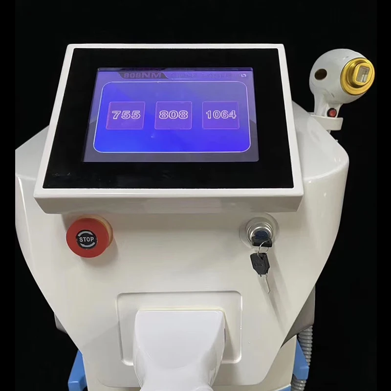 Portable 808 Diode Laser Hair Removal Machine (3 wavelengths: 755nm/ 808nm/ 1064nm) Hair Removal IPL Machine Hair Epilator Tool