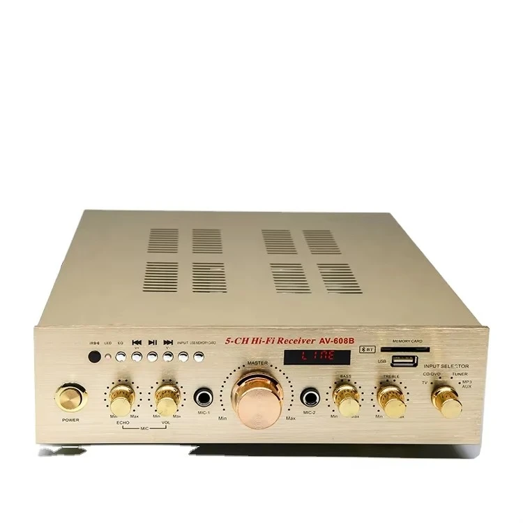 Home BT Professional Audio Karaoke Power Amplifier High Quality 5.0 Channel Subwoofer with 400W Power Receivers & Amplifiers
