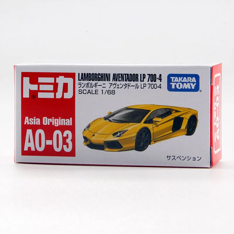 Tomica AO-03 Lamborghini Aventador LP700-4 1/64 Alloy Model Car Open Doors Working Suspension Kids Collectible Toy