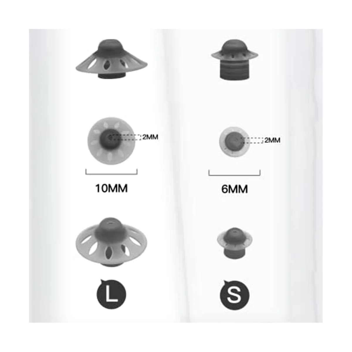 Hearing Aid Domes for Phonak Marvel & Paradise RIC BTE Models SDS 4.0 Large Open Dome 10mm 20 Pcs Pack,Large