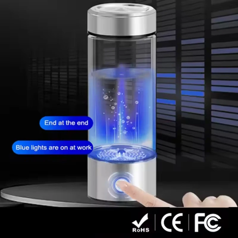 420ml Alkaline Hydrogen Water Bottle with Ionizer Filter Pitcher Type-C Charging Includes Hydrogen Water Generator Maker