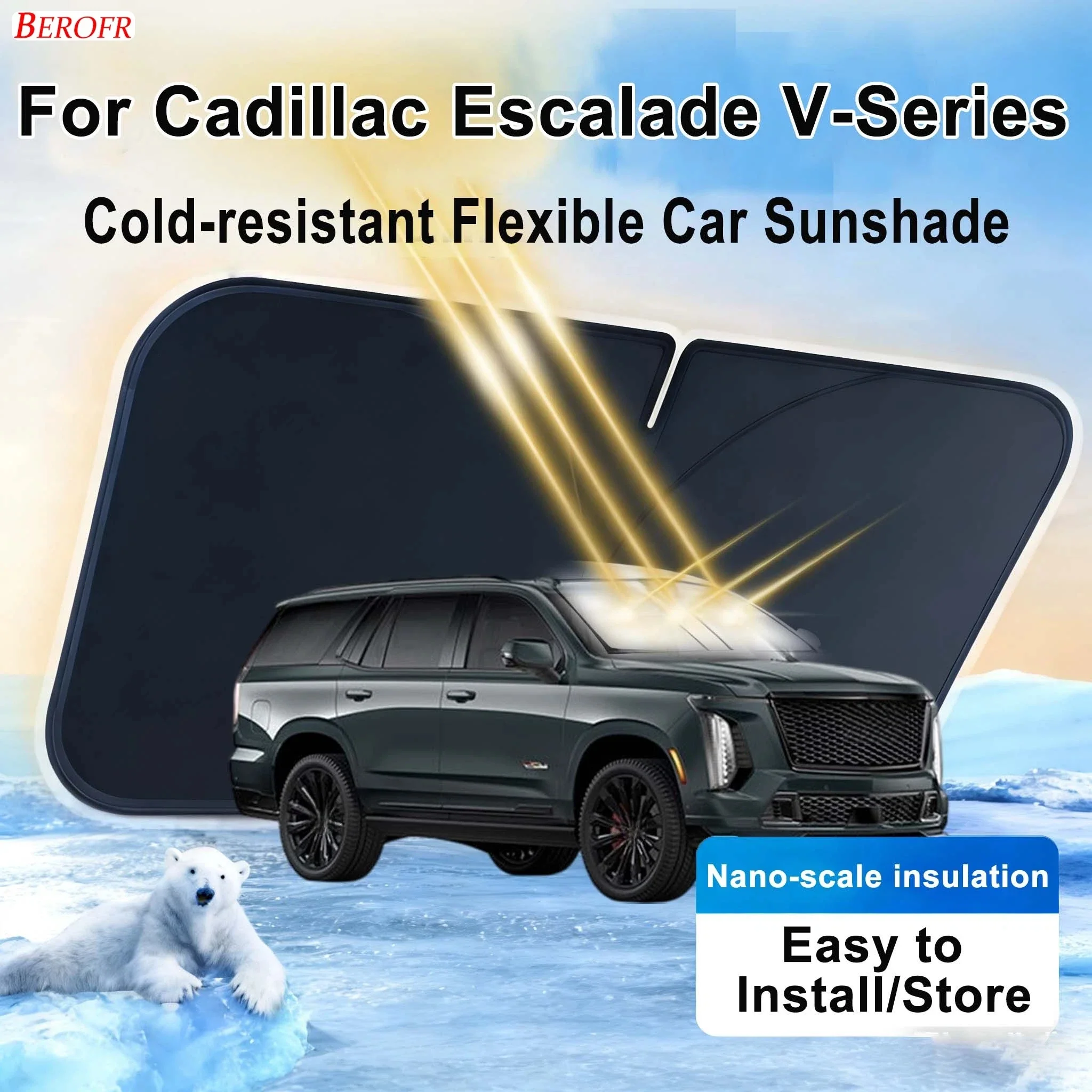 For Cadillac Escalade V-Series 2022-2026 Car Windshield Sunshade Cover Front Window Sun Shade Heat Insulation Summer