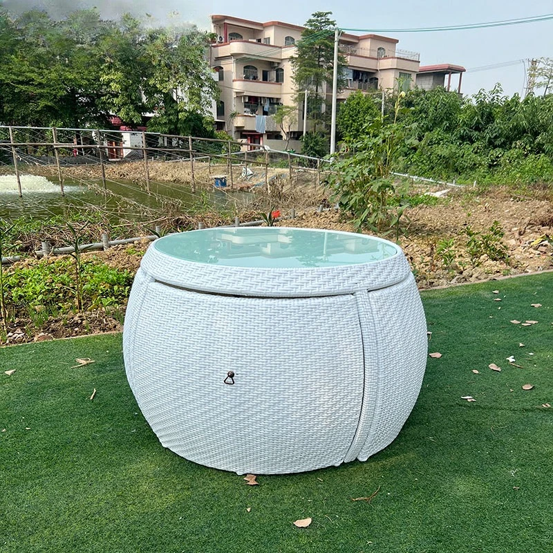 

Outdoor Pumpkin Court B & B Terrace Waterproof Sunscreen Rattan Round Creative Storage Outdoor Furniture