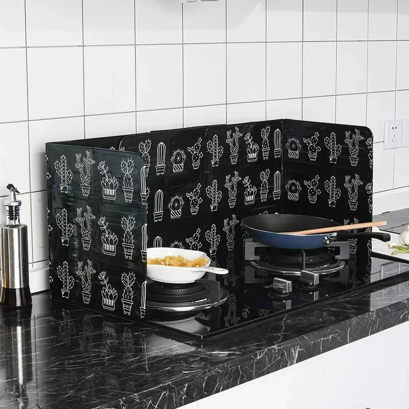 Aluminum Foldable Kitchen Gas Stove Baffle Plate Kitchen Frying Pan Oil Splash Protection Screen Kichen Accessories