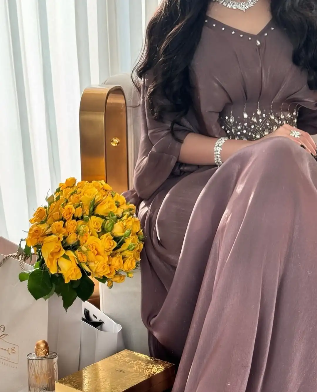 Customized Long Sleeves Prom Dresses V Neck Cocktail Party Bride Gowns Beadings Evening Dresses Floor Length Party Dresses image 3