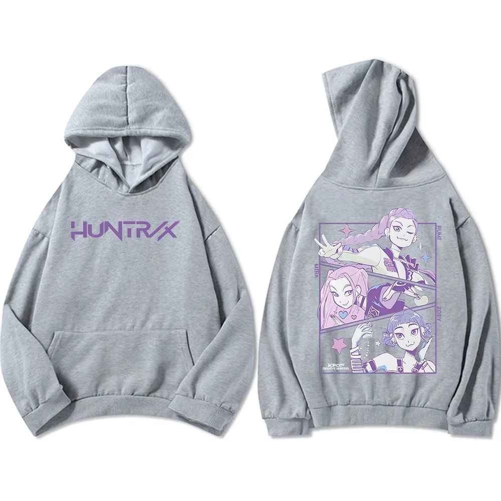 2025KPop Demon Hunters Felpa con cappuccio grafica del film Pullover Felpa con cappuccio moda Casual Street Autunno Inverno Manica lunga in cotone Sudadera con cappuccio