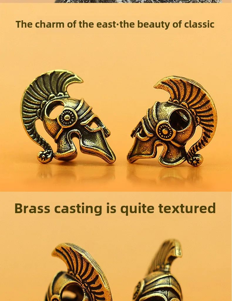 3 cm Mini Spartan Helm Messing Figur Handwerk Desktop Dekoration Heiße Souvenir Ornament – Detail 7