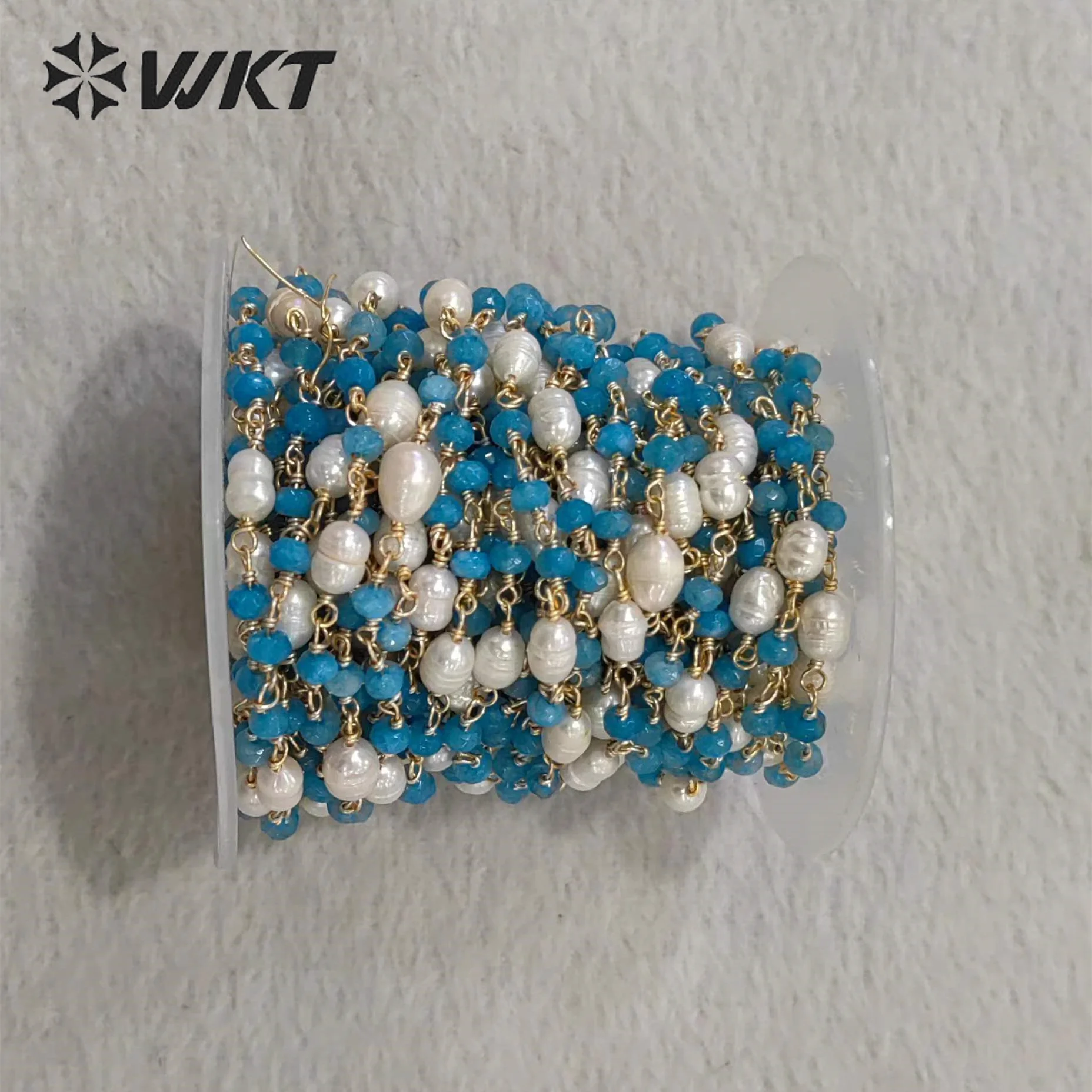 

WT-RBC225 WKT 2023 Новинка: цепочка из золота 18 карат с гранеными камнями и жемчугом, модный тренд, красивый подарок, горячая распродажа, аксессуары для цепочек.