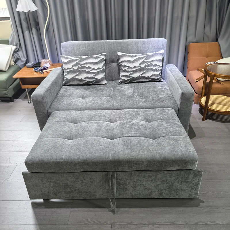 Modern Folding Sofa Bed Apartment Furniture Fabric Upholstery Living Room Suitable Foldable Cum Bed Storage Sleeper Sofa