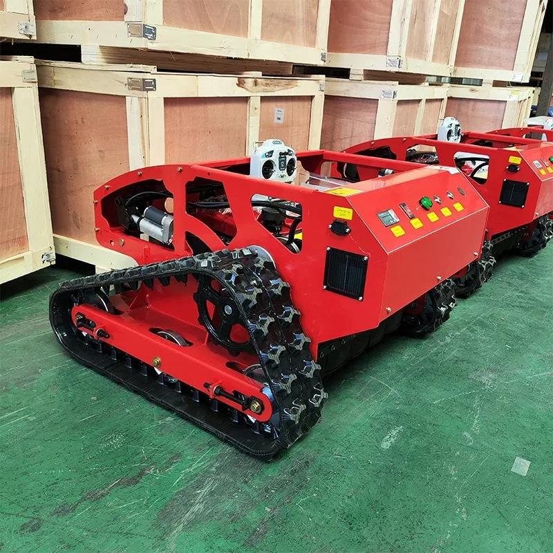 Small four-wheel drive crawler remote control lawn mower Slope orchard fully automatic remote control lawn mower