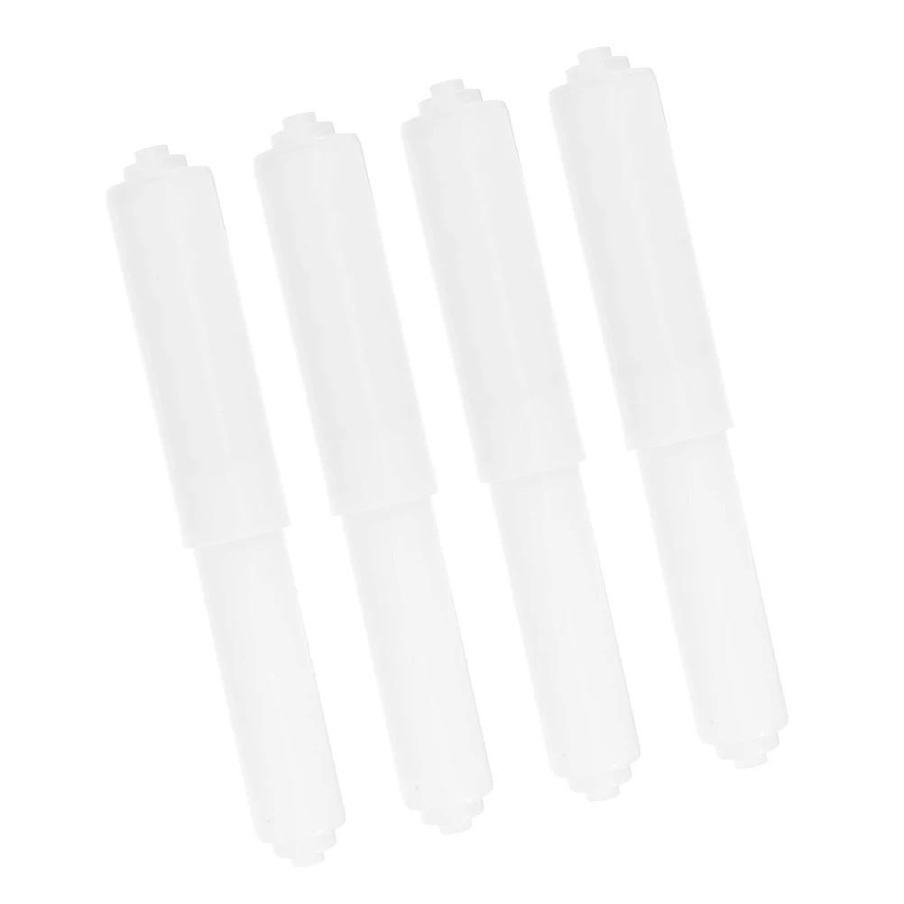 

4pcs Replacement Rod For Toilet Paper Holder Spring Loaded Plastic Tissue Holder Rod Bathroom Fixture Fast Install Durable White