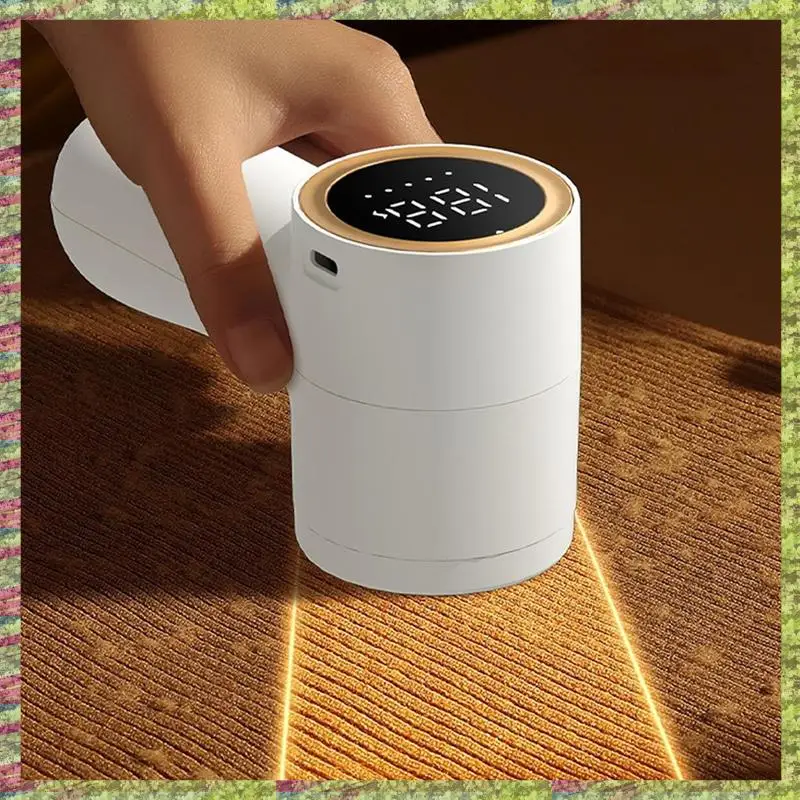 مزيل كرة منزلي رقمي محمول من ABKB USB مع 5 سرعات لبيانات الملابس والسجاد باللون الأبيض