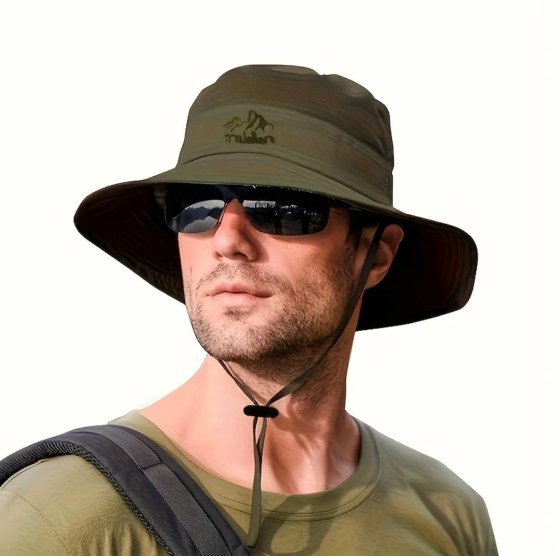 Summer Bucket Hat Breathable Sweat-Wicking Anti-UV Outdoor Fishing Hiking Hat Adjustable Foldable Quick Dry Travel Sun Cap