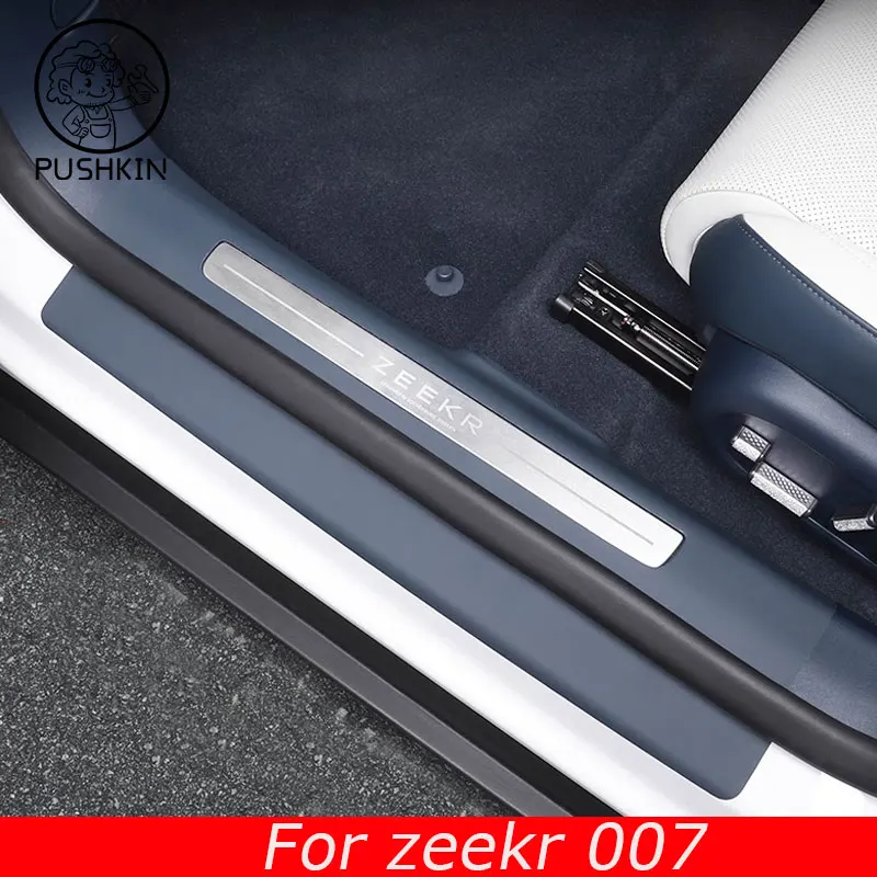 

For ZEEKR 007 2024 2025 Front Rear Door Sill Leather Protective Stickers