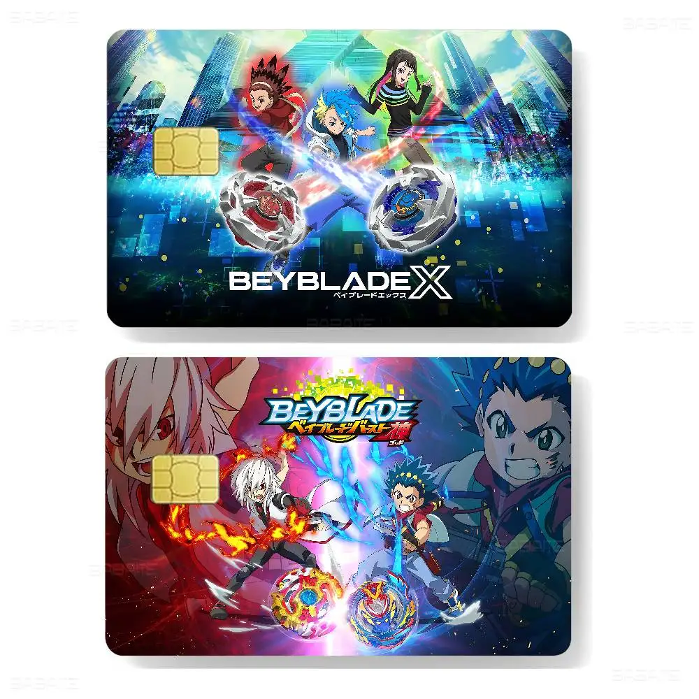 Japanese B-Beyblade Credit Card Skin Stickers for VISA Bank Card Transportation Card Waterproof Sticker Anti-scratch Women Gift