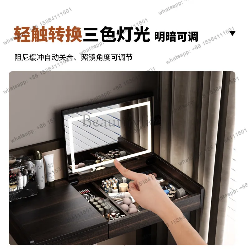 Italian flip dresser safe integrated bedroom bedside locked makeup table