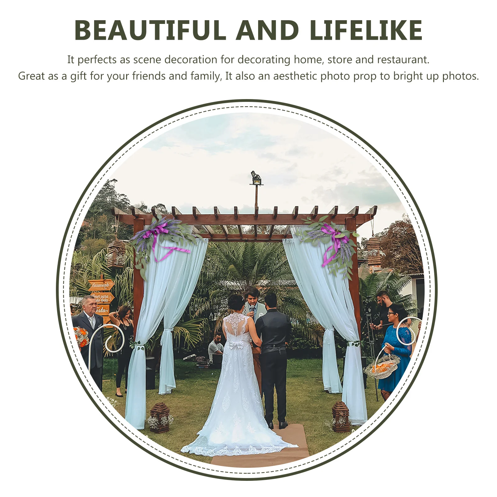 

2pcs Artificial Lavender Decor Hanging Wedding Arch Flower Decorations Diy Supplies For Home Store Restaurant Decoration