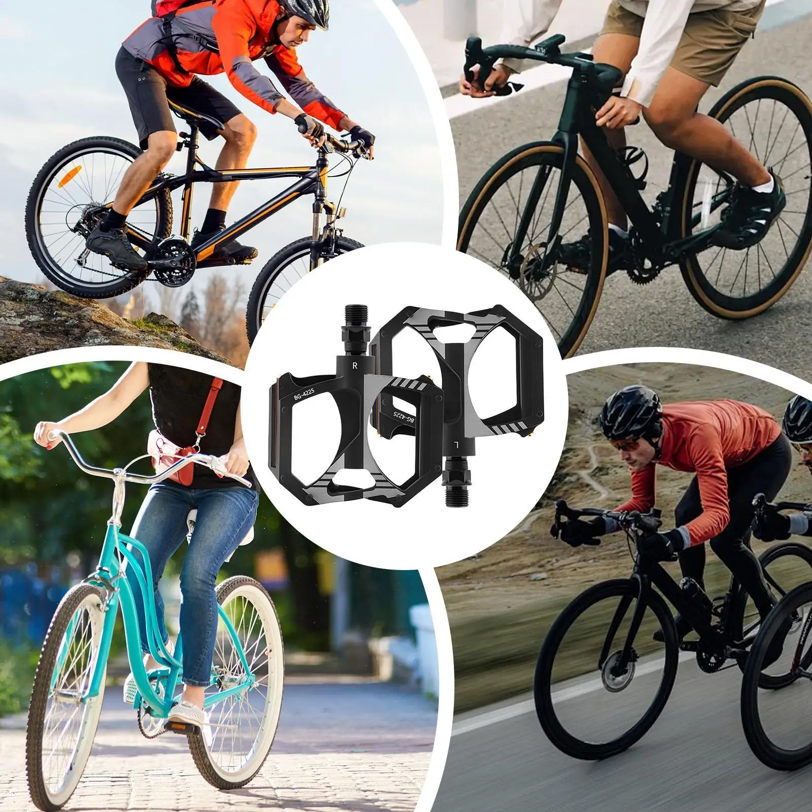 

Double DU Bearing Ultralight Bike Pedals Mountain Road Bike Flat Pedals Replacement Parts Bicycle Platform Pedals Bike Accessory