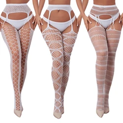 Different Style Tights Open Crotch Pantyhose Erotic Women's Garters for Lover Black White Suspender Stockings Hot Girl Club wear