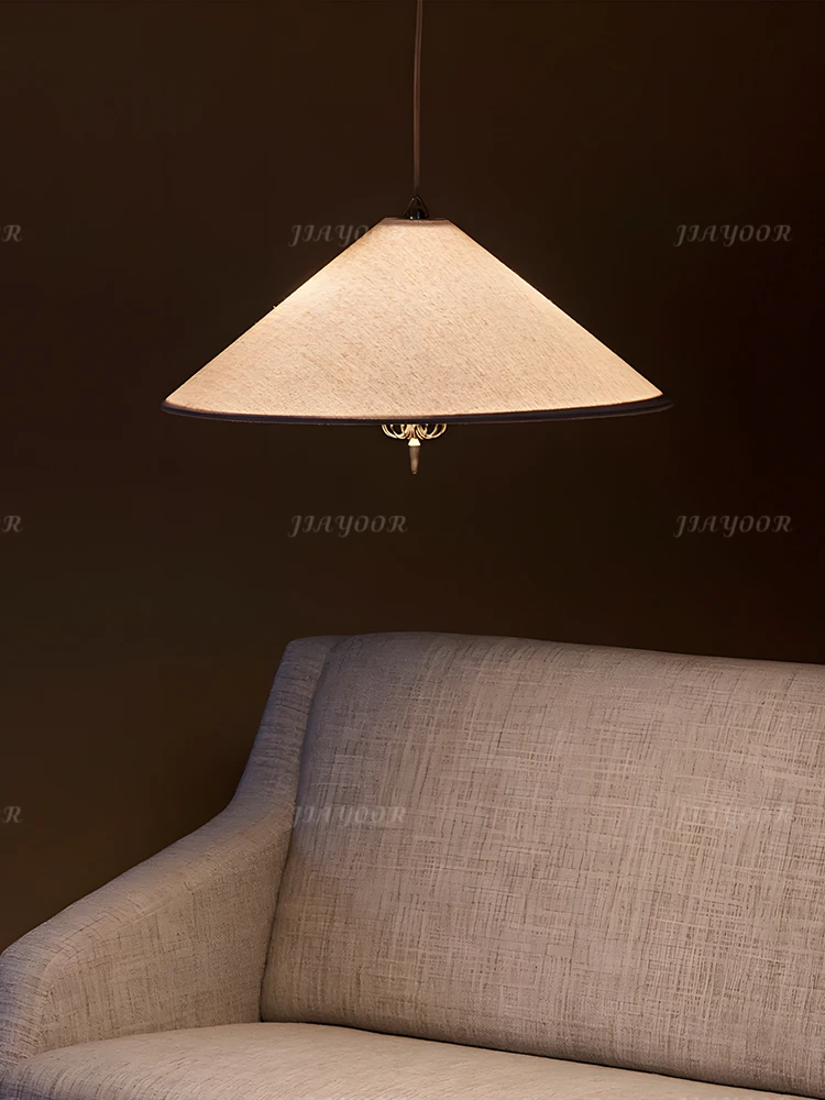 Luzes led modernas estilo japonês tecido pingente luzes decoração para casa corredores salas de estar salas de jantar chapéu de bambu luzes