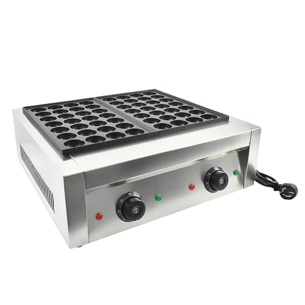 XEOLEO Commercial Takoyaki Machine 2000W Octopus Balls Grill Pan Electric Fish Ball Furnace Double Plates Non-stick