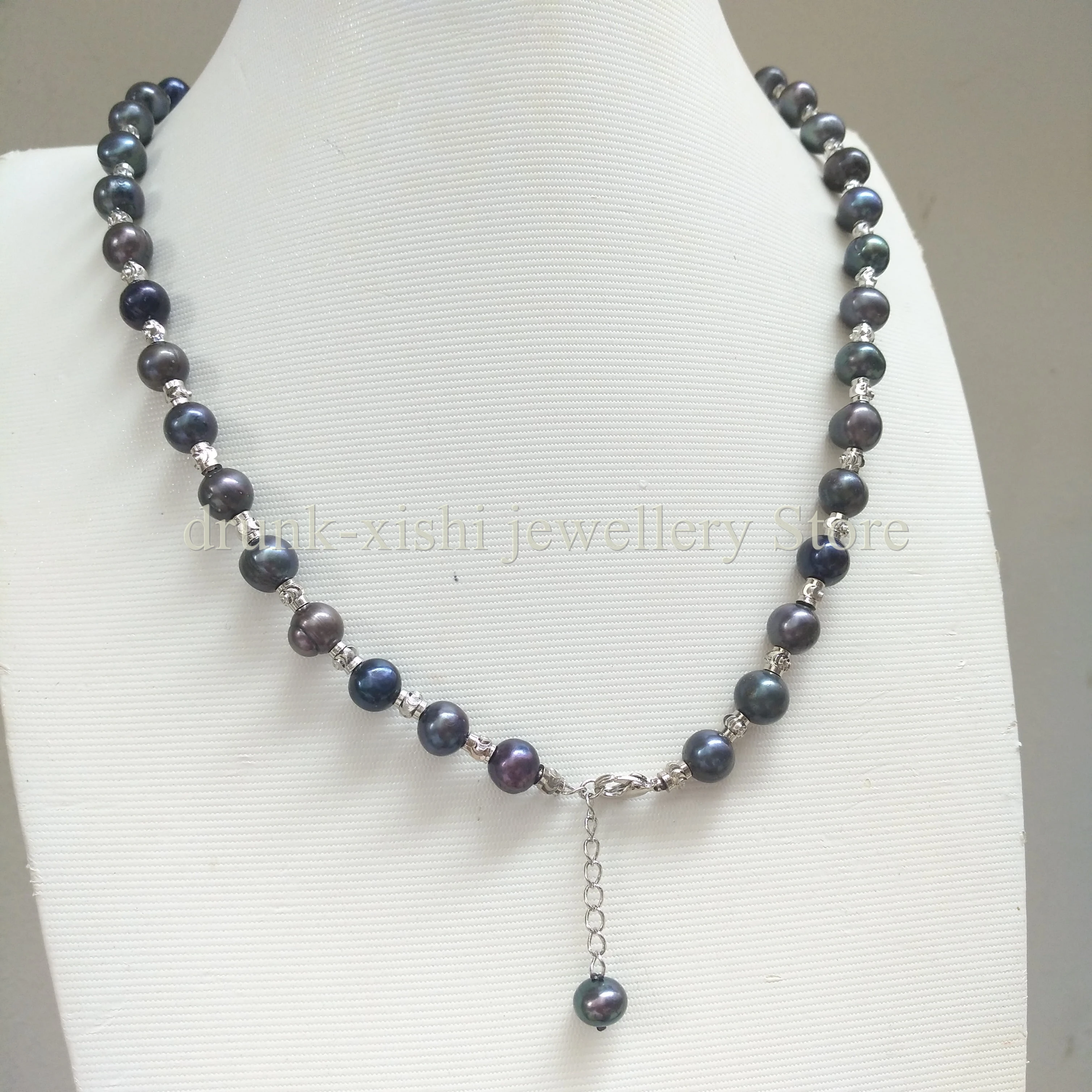 Gorgeous AAA+ South Sea Near Round Black Pearl Necklace 45CM We specialize in pearl jewelry.