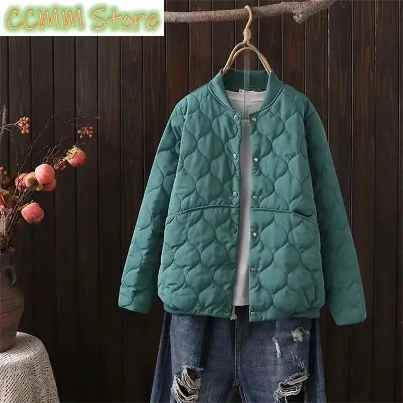 

Женские корейские новые куртки, пальто, легкая пуховая хлопковая одежда, осень-зима, свободный воротник-стойка, короткие женские парки, верхняя одежда