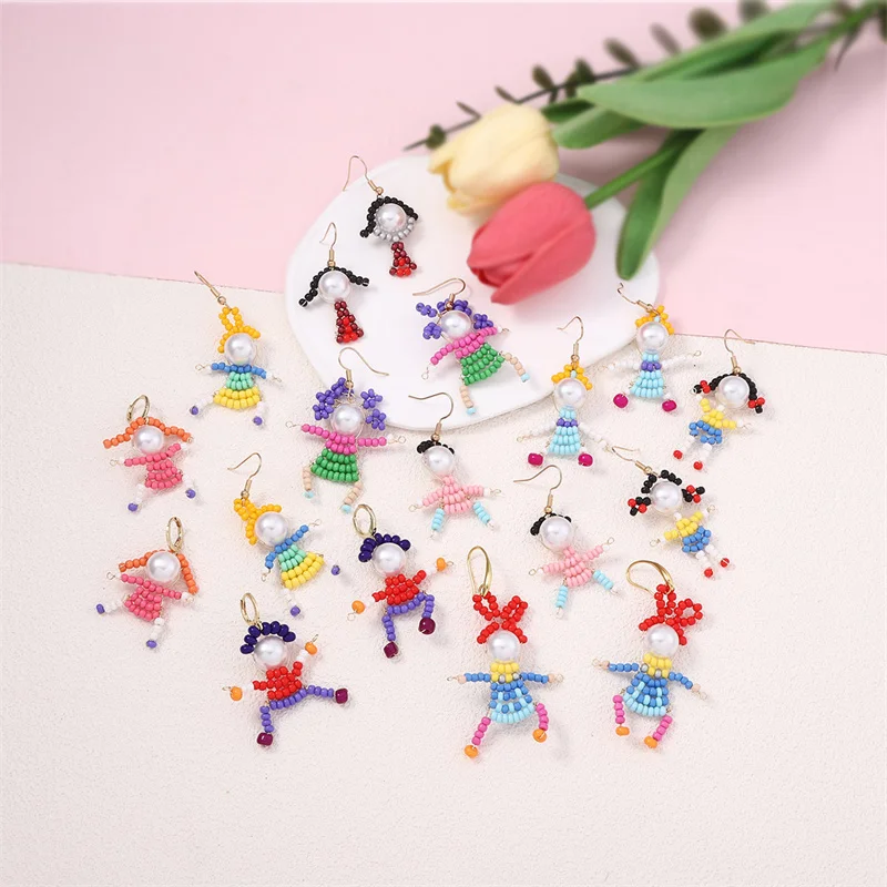 2024New Cute Cartoon Character Necklace Earrings and Bracelets Collar Bone Chain Girl\'s Birthday Gift Party jewelry Accessories