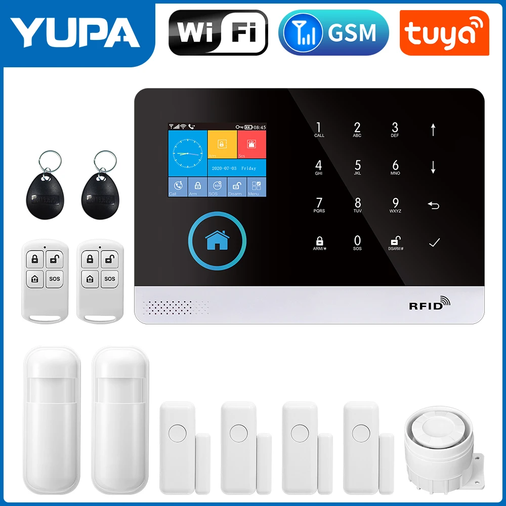 

WiFi Wireless Home Security Alarm System Door Window Sensor Smart Life Tuya App Alert Monitoring Works Google Assistant Alexa