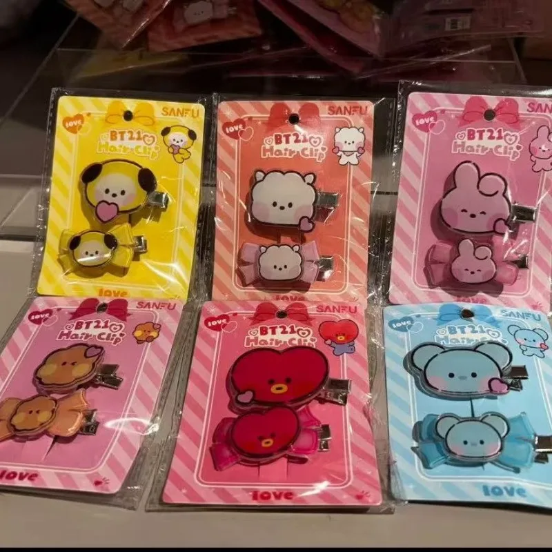 Заколка для волос BT21 с мультяшной бахромой, акриловая заколка-крабик в стиле кавай, милый аксессуар для волос, украшение для головы, подарок 2026