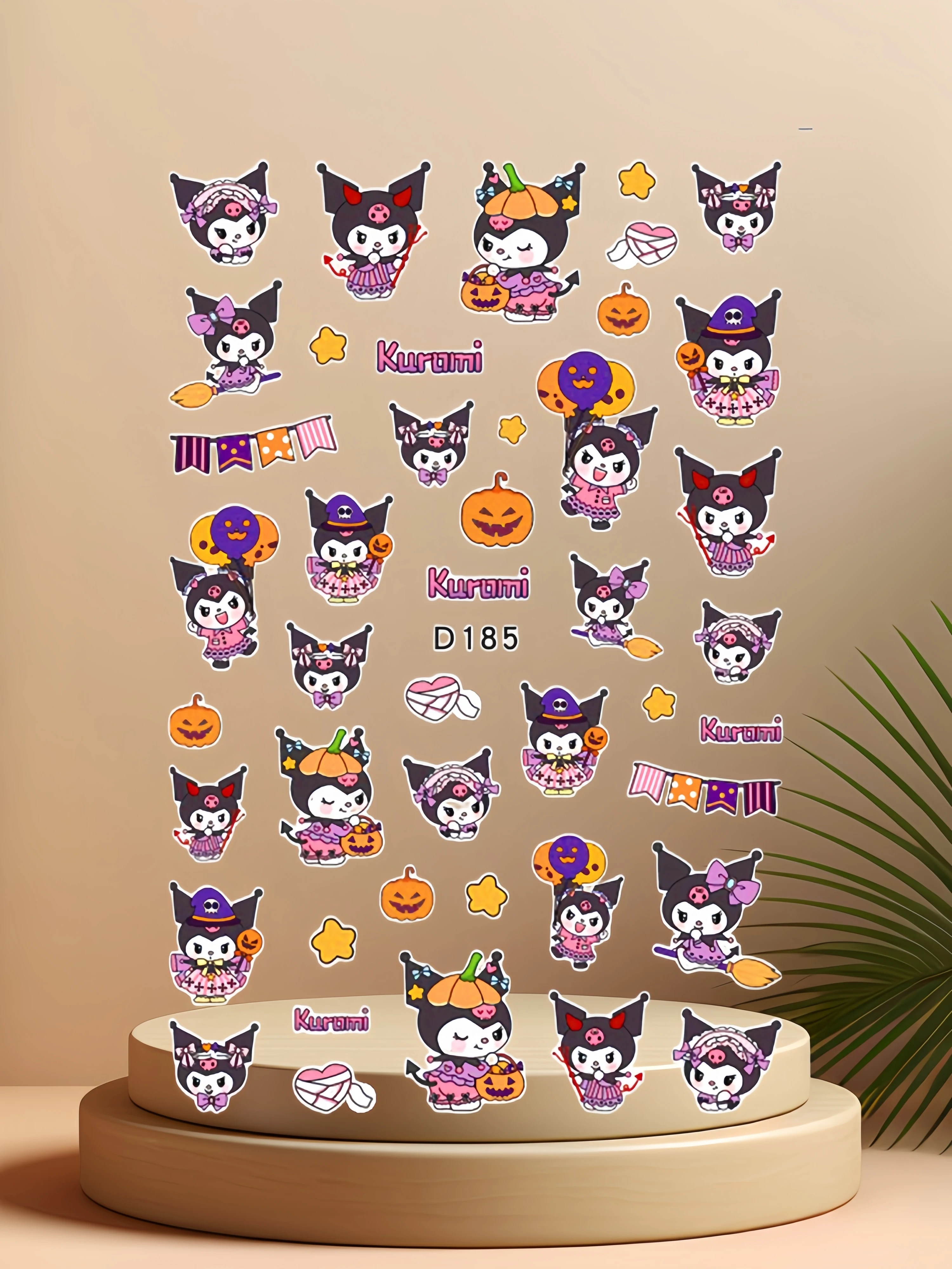 1PCS Cute Cartoon Kuromi 3D Nail Stickers New Anime Nail Art Accessories Hello Kitty Nail Art Decal Nail Art Decoration