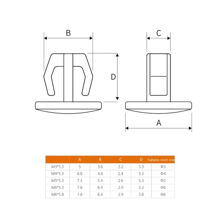 White/transparent 3/4/5/6mm Anchor-shaped Rivet Led Strip Lights Lighting Pcb Board Plastic Rivets Mounting Clips
