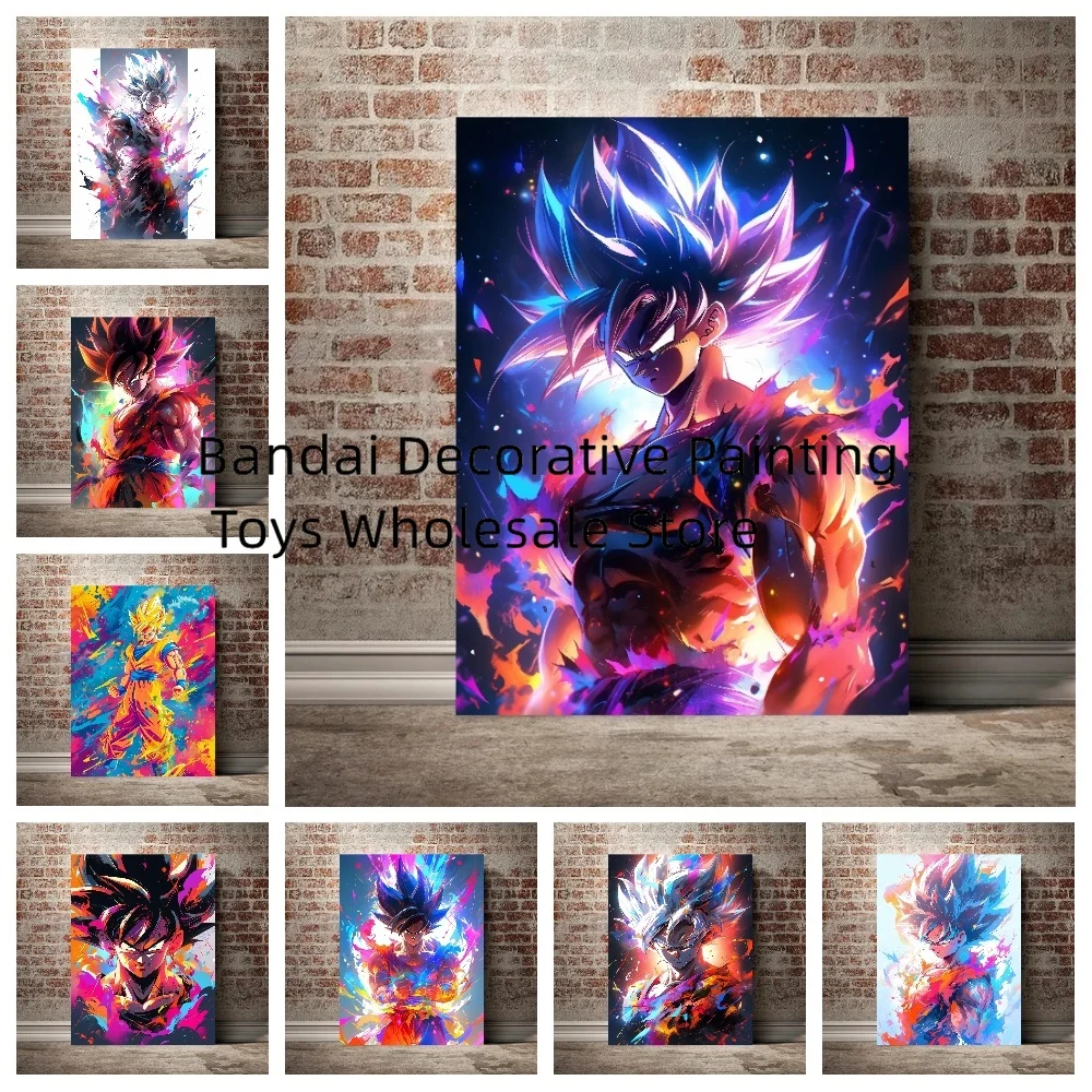 Impresiones en lienzo periféricas de Anime clásico, póster de Dragon Ball Z Goku Vegeta, pintura artística de pared, imagen, decoración del hogar, regalos de fondo