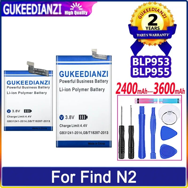 

Аккумулятор GUKEEDIANZI BLP953 BLP955 2400mAh/3600mAh для Oppo Find N2 складные батареи