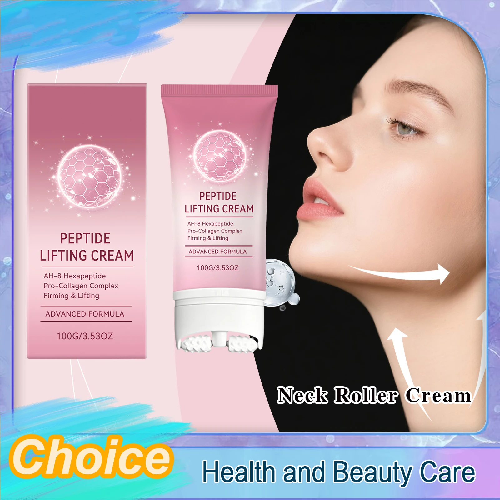 Neck Roller Cream Deep Moisturizing Anti Wrinkle Improves Dark Circles Sagging Skin Firming Moisturizing Neck Maintenance Daily
