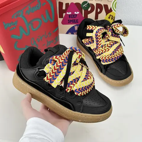 Tjocka sulor för pappaskor män/kvinnor 2025 sommar höst snörning klumpiga sneakers casual skateboardskor blandade färger sportskor 10 best sales vintage Havana-sneakers - №1