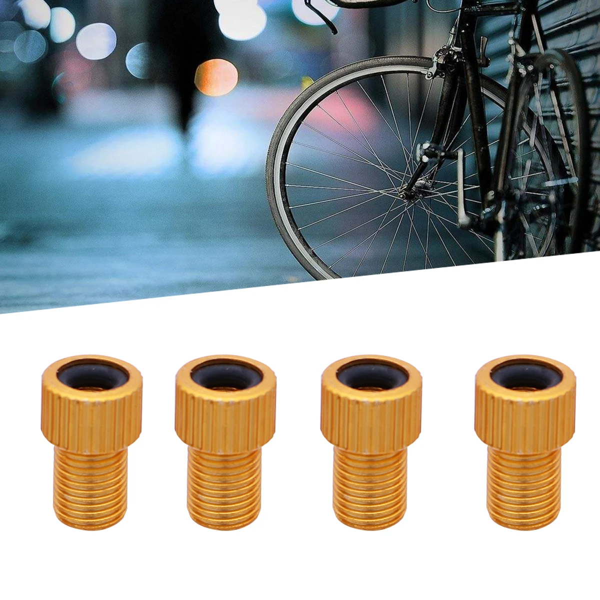 

4 pcs Aluminum Alloy To Adapter Valve Converter Road Bike Pump Air Compressor Tool Great Sealing Durable Fit
