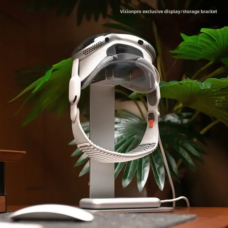 حامل سماعة الرأس Vision Pro - رف عرض ثابت لنظارات الواقع الافتراضي وسماعات الرأس مع حامل مكتبي وقاعدة مضادة للانزلاق
