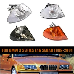 For BMW 3 Series E46 4 Door 1998-2001 Headlight Corner Light with Clear Amber Smoked Lens Turn Signal Lamp Housing Without Bulb