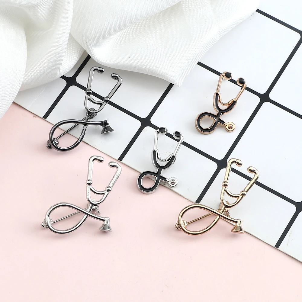 Cartoon Stethoscope Brooches Metal Medical Enamel Pin Creative  Backpack Jackets Lapel Badges Accessories Gifts For Doctor Nurse