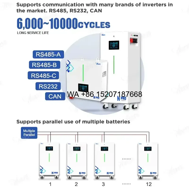 Wmwmnu for Wmwmnu for Anern 15kwh 16kwh Lifepo4 Battery 51.2v 300ah 314Ah Lithium Solar Battery 48v Life Po4 5kw 300ah 10000