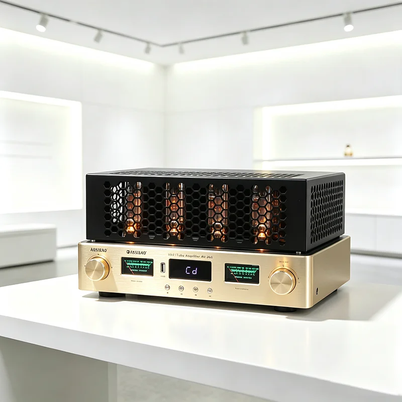 Fever HiFi-Verstärker EL34 Push-Pull-Röhrenverstärker, verlustfreies Bluetooth 5.4 APTX, Feldeffektröhre, Dual-Modus