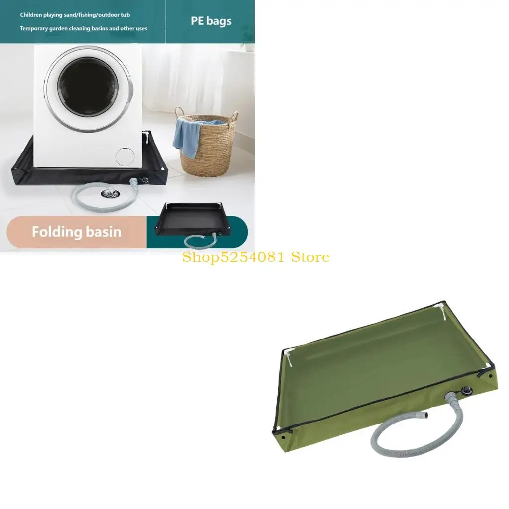 AXYC Portable Water Collection Tray with Drain Pipe, Portable Shower Pan Flat Wash Basin for Garden Cleaning and Outdoor Rinsing