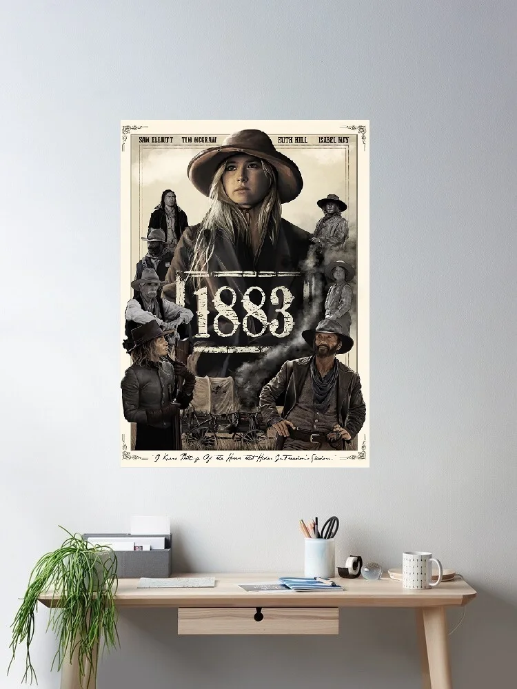 1883 Movie Art Print Canvas Poster, Living Room Decor, Home Wall Picture